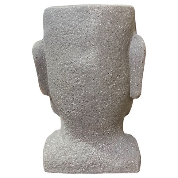Huge Moai Resin Planter 15”tall by 9”wide about 11” deep.  great statement piece - Picture 5 of 7